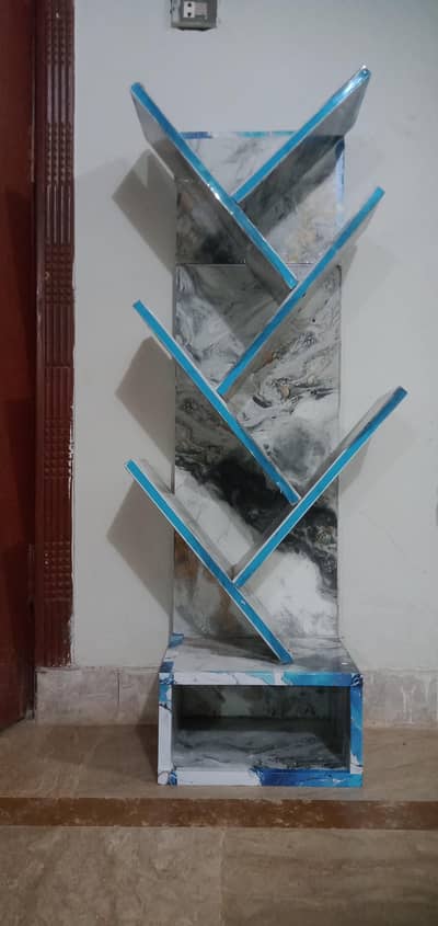 Modern Wooden Book Shelf/ Stylish Marble Design – Excellent Condition