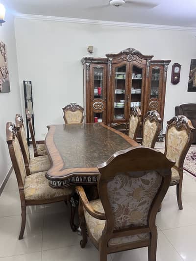 Turkish Dining Table Whole Set 8 chairs  Premium Solid Wood