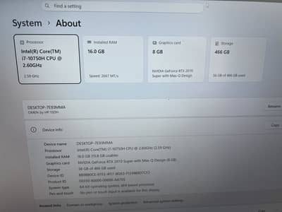 HP Omen 15DH i7 10th Gen 16GB RAM 500GB SSD 8GB RTX 2070 Super