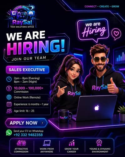 We are hiring male and female for office work