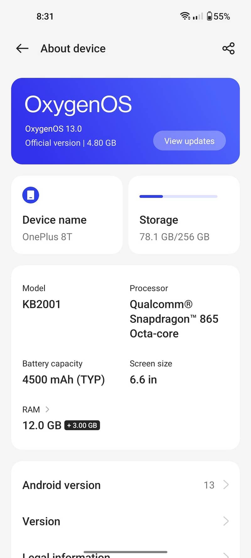 one plus 8T 1