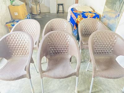 6 Premium Plastic Rattan Chairs Set – Strong & Comfortable