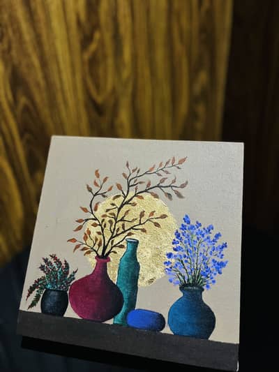 Acralic paiting in square canvas