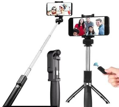 PORTABLE 3 in 1 TRIPOD STAND AND SELFIE STICK  | WITH LED LIGHT