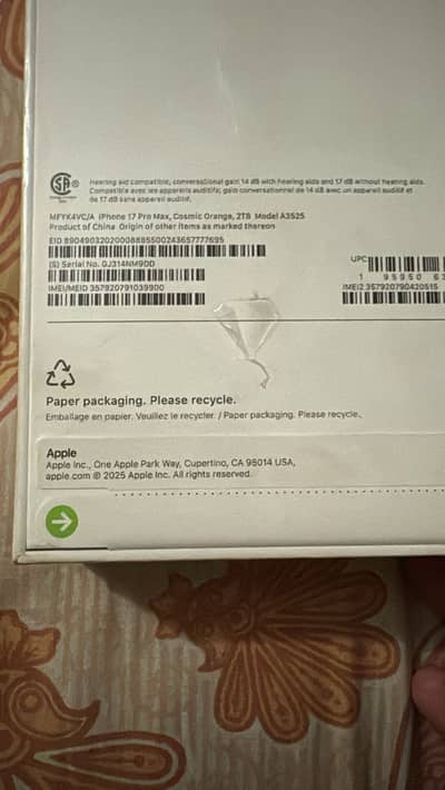 I phoune 17 pro max fectory unlock orange colour box pack 2 TB