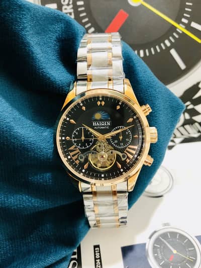 HAIQIN-AUTOMATIC-MOON PHASE-NEW WATCH-SEIKO CITIZEN CASIO ARMANI OMAX