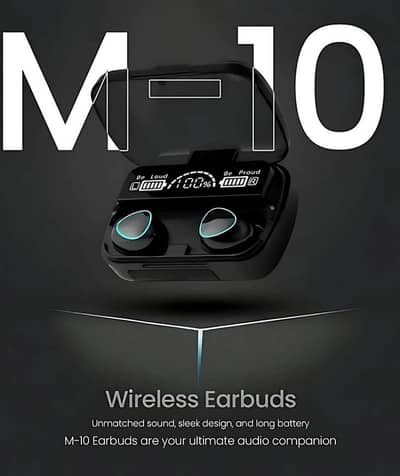 M10 TWS Wireless Earbuds Bluetooth 5.1 with Digital LED Charging Case