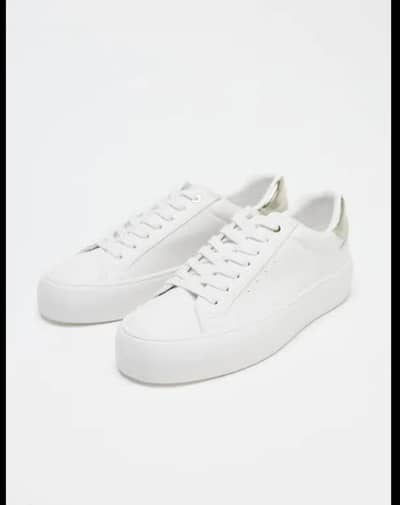 CONTRAST Trainers -White ZARA South Africa 37 size