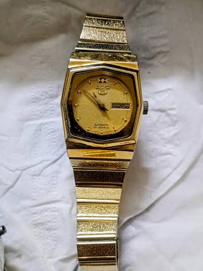 ORIGINAL SEIKO 5 LADIES auto day date Gold plated