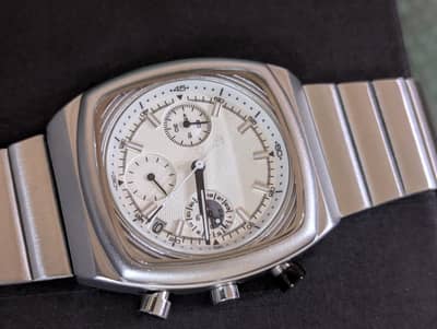 Chronograph Watch – Cushion Case | Steel Bracelet | Used Like New