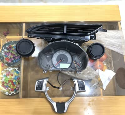 Toyota Vitz 2012 2015 genuine speedometer +steering controls +Ac Vents