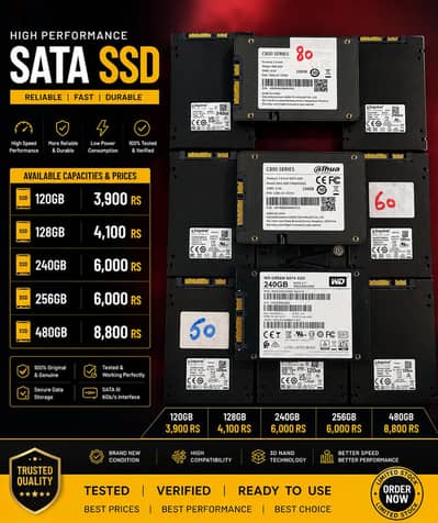 SATA SSD 120GB/128GB/240GB/256GB/480GB Available - Tested