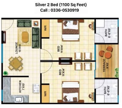 (1100 Sq Feet) 2 Bed Apartment Available For Sale On 4.5 Years Easy Instalment Plan In Top City-1