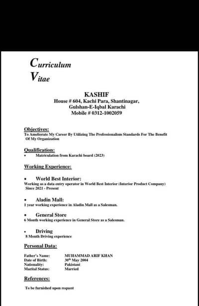 need job in karachi