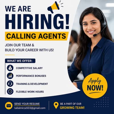 Calling Agent Required – Lahore