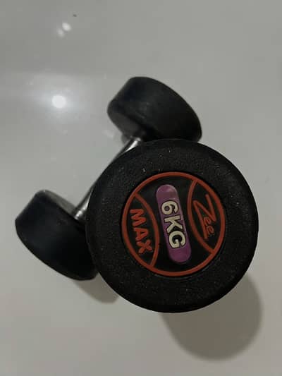 ZEE MAX FITNESS Rubber Coated Dumbbell 4KG & 6 KG PAIR AVAILABLE