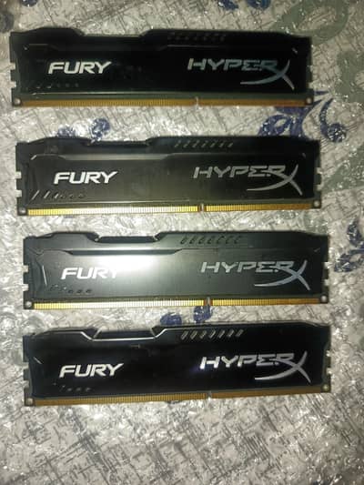 HyperX Fury DDR 3 RAM 1600,1866MHz For Gaming PC 4GB*4=16GB Kingston