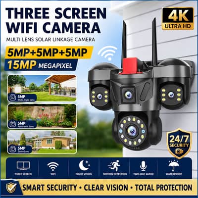 15 MP =5MP+5MP+5MP WIFI CAMERA 3 LENS CCTV