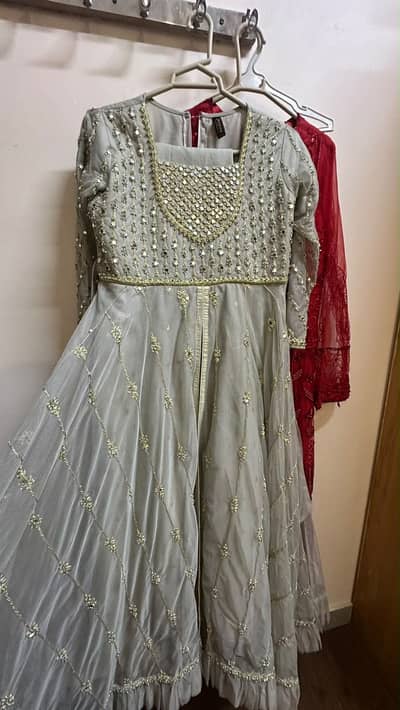 grey anarkali