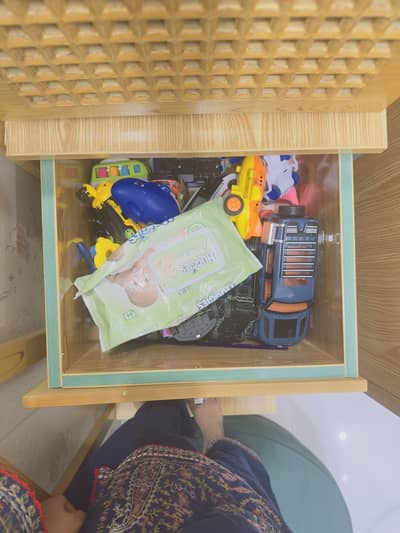 kid bunk bed one side stairs with stirage and other side slide &almira