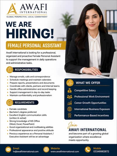 Required Female Exective Assistant