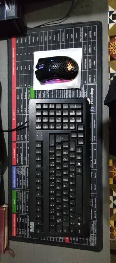 Mechanical German Keyboard with RGB mouse wireless and mouse pad