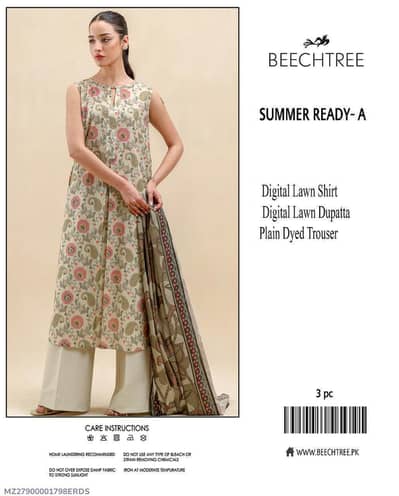 Unstitched Printed Lawn 3Pc Summer Ready
