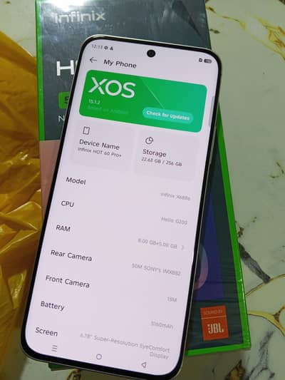 Infinix hot 60 pro plus 8gb ram 256gm memory complete box
