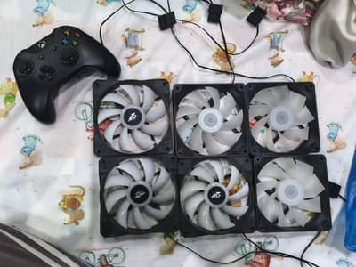 6 120mm fans multicolor molex connector