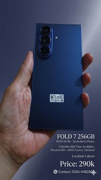 Samsung Mobile Z Fold 7 256gb 10.10 sacrach less phone