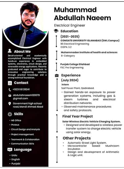 Electrical Engineer from Comsats university