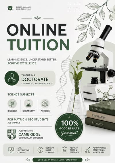 Online Biology & Science Tuition by Doctor | Matric & Fsc