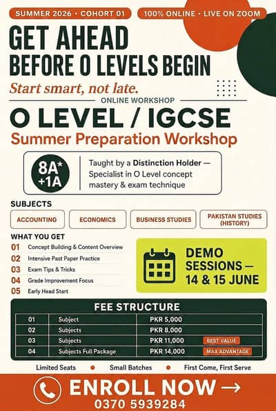 O Level online tuition(Guaranteed A* inshAllah)
