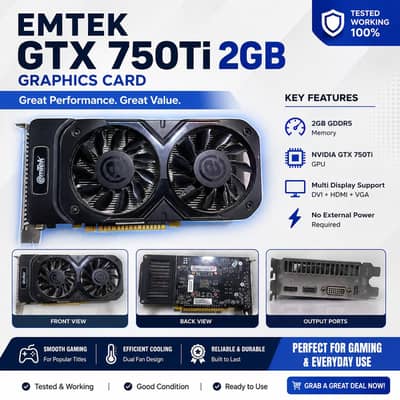 EMTEK GTX 750 Ti 2GB GDDR5 - Gaming Graphics Card