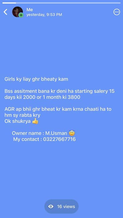 Only girls work no boys siraf assignment banaa kr deni h