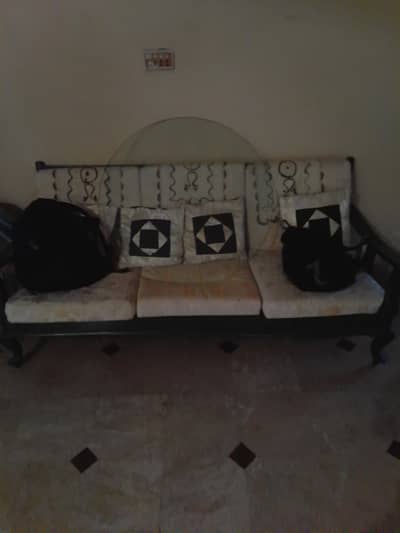 used home wood sofa set 20000 sofa 2 seat blue valvet 10000  3