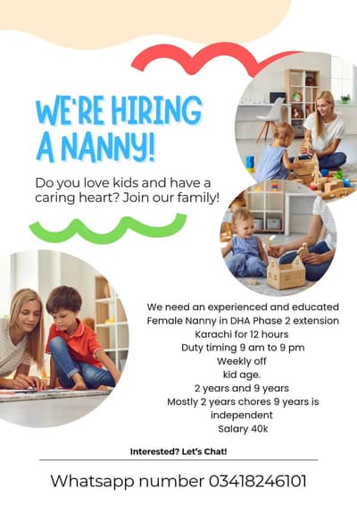 Required experienced female Babysitter for 12 hours in in DHA phase 2