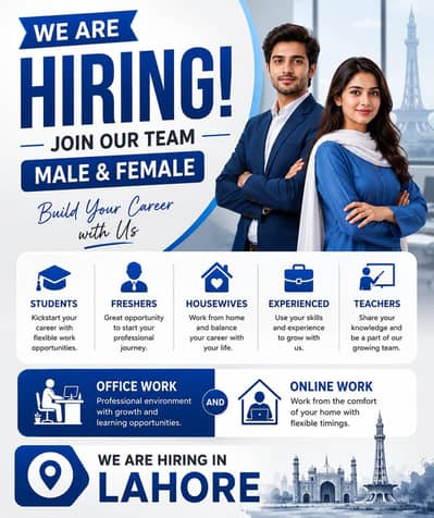 We are hiring male and female for office and online work.