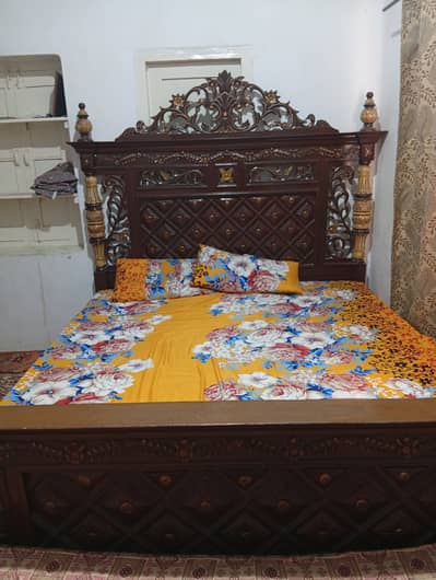 Bed with medicated foam (molty) two side tables and dressing table