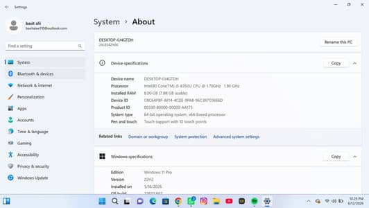 Lenovo ThinkPad T480s | Core i5 8th Gen | 8GB RAM | 256GB SSD | 90%