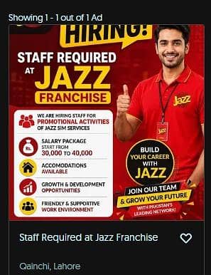  Staff Required at Jazz Franchise