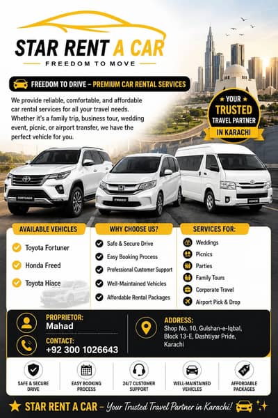 Rent a Car / Wedding Rent Booking / Events Rent Booking / Car Rental