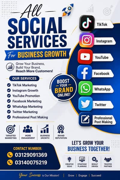 TikTok, Instagram, YouTube, Facebook Growth services