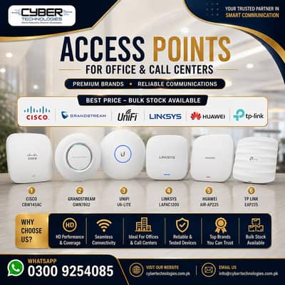 Cisco | Grand Stream | Linksys | Huawei | Unifi | Acces Point