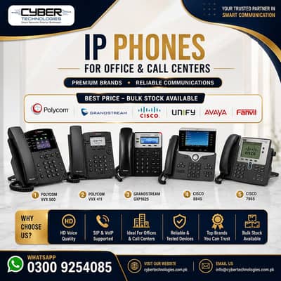 Grandstream| Cisco | Polycom | Avaya | Fanvil | IP Phones For Sale