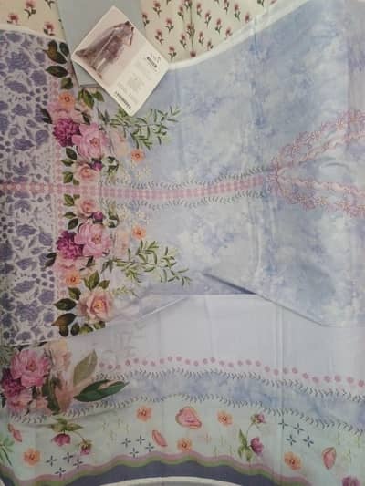 lawn 3 piece lawn unstitched printed suit of saya brand