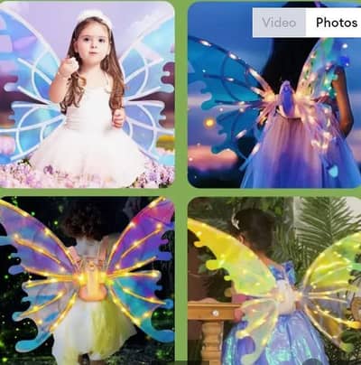 LED Butterfly Fairy Wings for Kids - Light Up Costume Wings