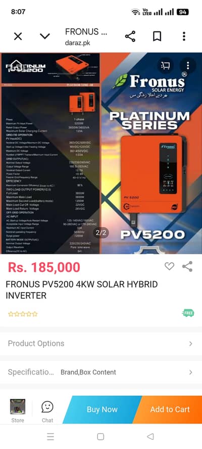 Pv 5200 fronus invertor