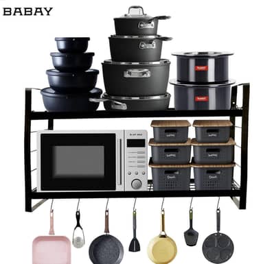 Wall-Mounted Kitchen Organizer | Black Metal