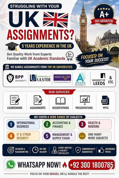 UK Assignments Help | BPP, Manchester, Ulster | 100% Plagiarism Free